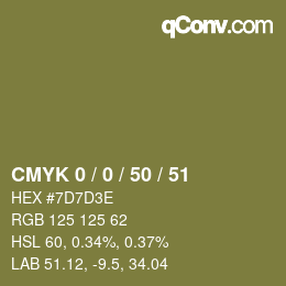 Color code: CMYK 0 / 0 / 50 / 51 | qconv.com