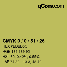 Farbcode: CMYK 0 / 0 / 51 / 26 | qconv.com