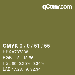 Color code: CMYK 0 / 0 / 51 / 55 | qconv.com