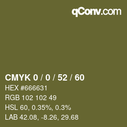 カラーコード: CMYK 0 / 0 / 52 / 60 | qconv.com