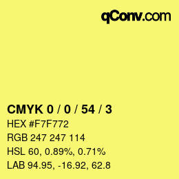 Color code: CMYK 0 / 0 / 54 / 3 | qconv.com