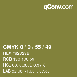 颜色代码: CMYK 0 / 0 / 55 / 49 | qconv.com