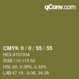 Color code: CMYK 0 / 0 / 55 / 55 | qconv.com