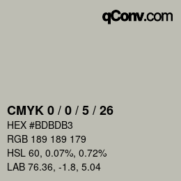 Color code: CMYK 0 / 0 / 5 / 26 | qconv.com