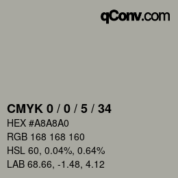 Color code: CMYK 0 / 0 / 5 / 34 | qconv.com