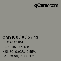 Color code: CMYK 0 / 0 / 5 / 43 | qconv.com