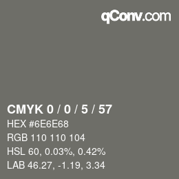 カラーコード: CMYK 0 / 0 / 5 / 57 | qconv.com