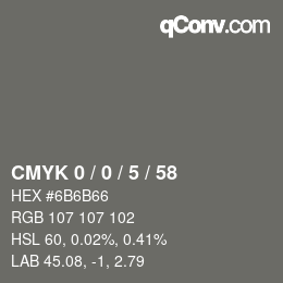 Color code: CMYK 0 / 0 / 5 / 58 | qconv.com