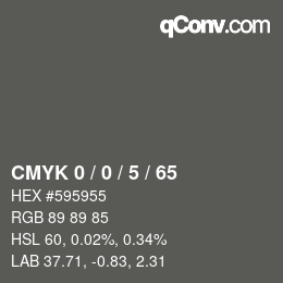 Color code: CMYK 0 / 0 / 5 / 65 | qconv.com