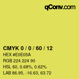 カラーコード: CMYK 0 / 0 / 60 / 12 | qconv.com