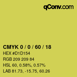 Farbcode: CMYK 0 / 0 / 60 / 18 | qconv.com