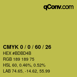カラーコード: CMYK 0 / 0 / 60 / 26 | qconv.com