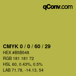 カラーコード: CMYK 0 / 0 / 60 / 29 | qconv.com