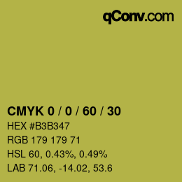 カラーコード: CMYK 0 / 0 / 60 / 30 | qconv.com