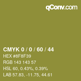 カラーコード: CMYK 0 / 0 / 60 / 44 | qconv.com