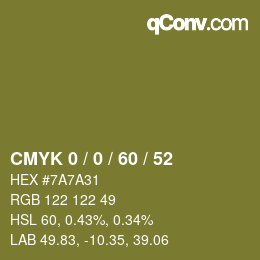 カラーコード: CMYK 0 / 0 / 60 / 52 | qconv.com