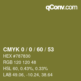 カラーコード: CMYK 0 / 0 / 60 / 53 | qconv.com