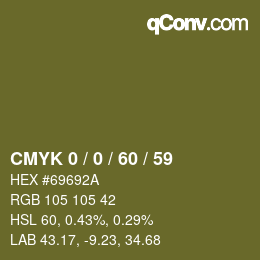カラーコード: CMYK 0 / 0 / 60 / 59 | qconv.com