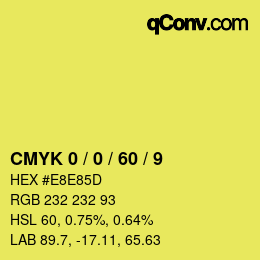 カラーコード: CMYK 0 / 0 / 60 / 9 | qconv.com