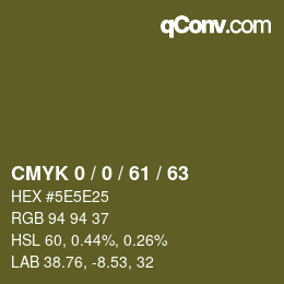 Código de color: CMYK 0 / 0 / 61 / 63 | qconv.com
