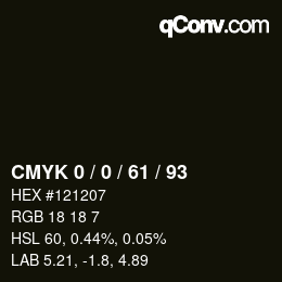 Código de color: CMYK 0 / 0 / 61 / 93 | qconv.com