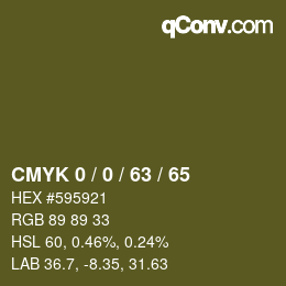 カラーコード: CMYK 0 / 0 / 63 / 65 | qconv.com