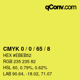 Farbcode: CMYK 0 / 0 / 65 / 8 | qconv.com