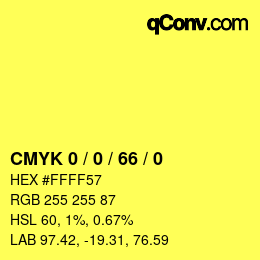 カラーコード: CMYK 0 / 0 / 66 / 0 | qconv.com