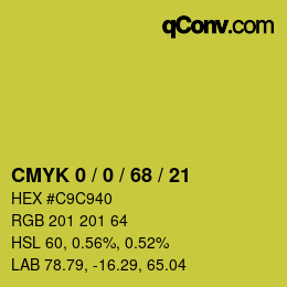 Color code: CMYK 0 / 0 / 68 / 21 | qconv.com