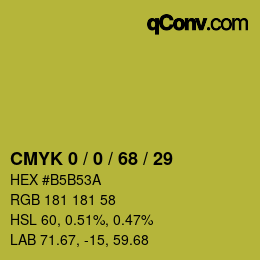カラーコード: CMYK 0 / 0 / 68 / 29 | qconv.com