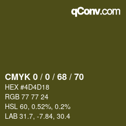 Código de color: CMYK 0 / 0 / 68 / 70 | qconv.com