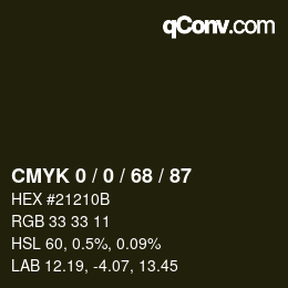 カラーコード: CMYK 0 / 0 / 68 / 87 | qconv.com