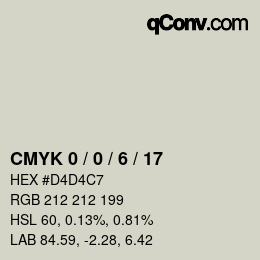 Color code: CMYK 0 / 0 / 6 / 17 | qconv.com