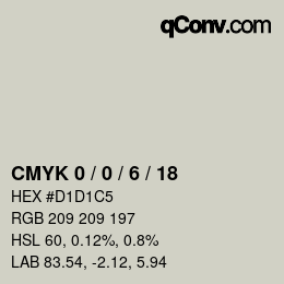 カラーコード: CMYK 0 / 0 / 6 / 18 | qconv.com
