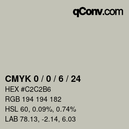 颜色代码: CMYK 0 / 0 / 6 / 24 | qconv.com