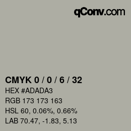 Color code: CMYK 0 / 0 / 6 / 32 | qconv.com