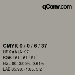 Color code: CMYK 0 / 0 / 6 / 37 | qconv.com