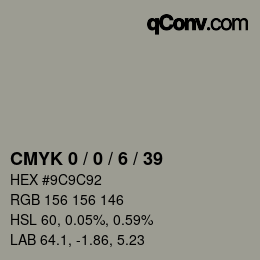 Farbcode: CMYK 0 / 0 / 6 / 39 | qconv.com