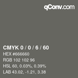 Color code: CMYK 0 / 0 / 6 / 60 | qconv.com