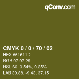 Color code: CMYK 0 / 0 / 70 / 62 | qconv.com