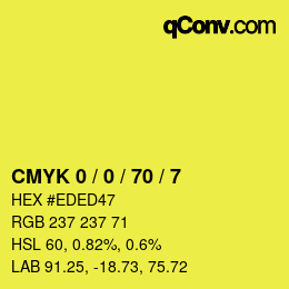 カラーコード: CMYK 0 / 0 / 70 / 7 | qconv.com