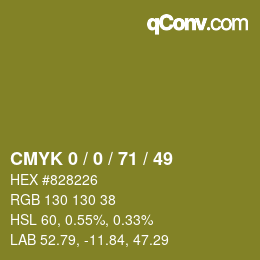 Color code: CMYK 0 / 0 / 71 / 49 | qconv.com