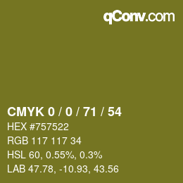 Color code: CMYK 0 / 0 / 71 / 54 | qconv.com