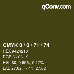 Color code: CMYK 0 / 0 / 71 / 74 | qconv.com