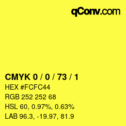 Color code: CMYK 0 / 0 / 73 / 1 | qconv.com