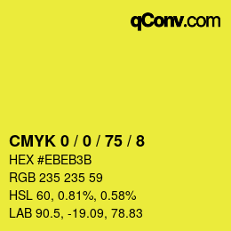 Color code: CMYK 0 / 0 / 75 / 8 | qconv.com