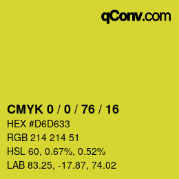 Color code: CMYK 0 / 0 / 76 / 16 | qconv.com