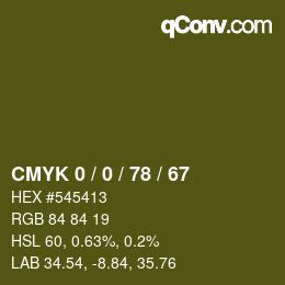 Código de color: CMYK 0 / 0 / 78 / 67 | qconv.com