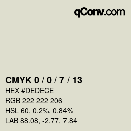 カラーコード: CMYK 0 / 0 / 7 / 13 | qconv.com