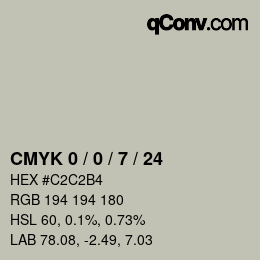 Color code: CMYK 0 / 0 / 7 / 24 | qconv.com